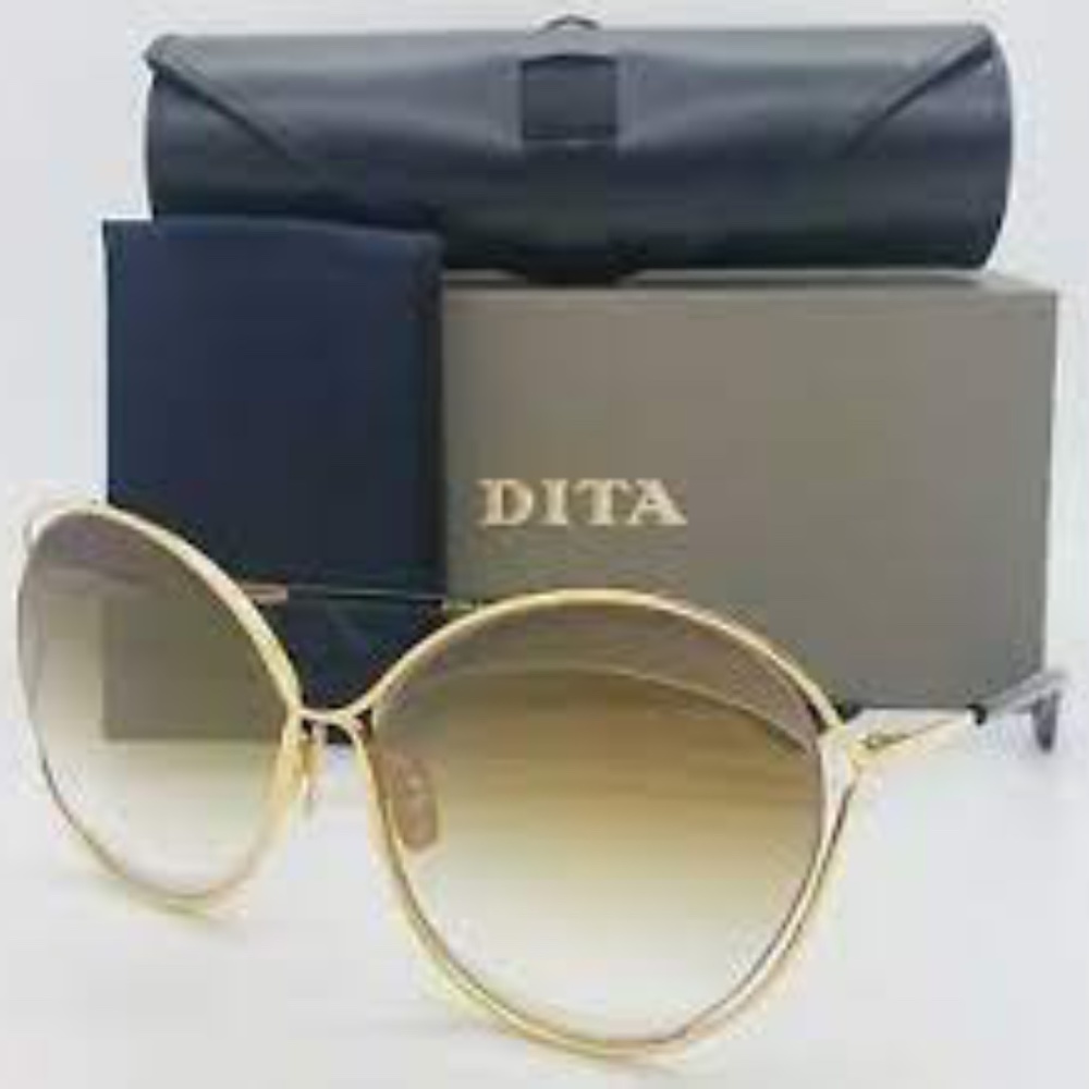 DITA Sasu Gold/Brown Sunglasses NWOT, Retail $550.